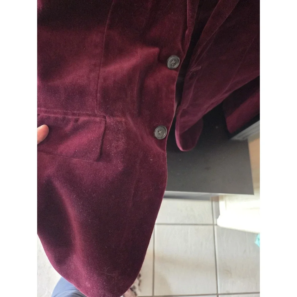 Banana Republic Tailored Fit 40 Burgundy Velvet Blazer